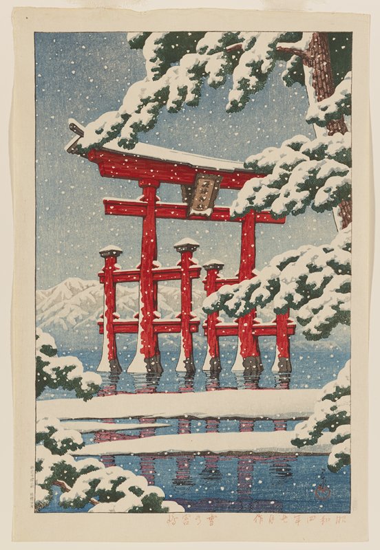 Snow at Miyajima Shrine, Kawase Hasui, 1930s