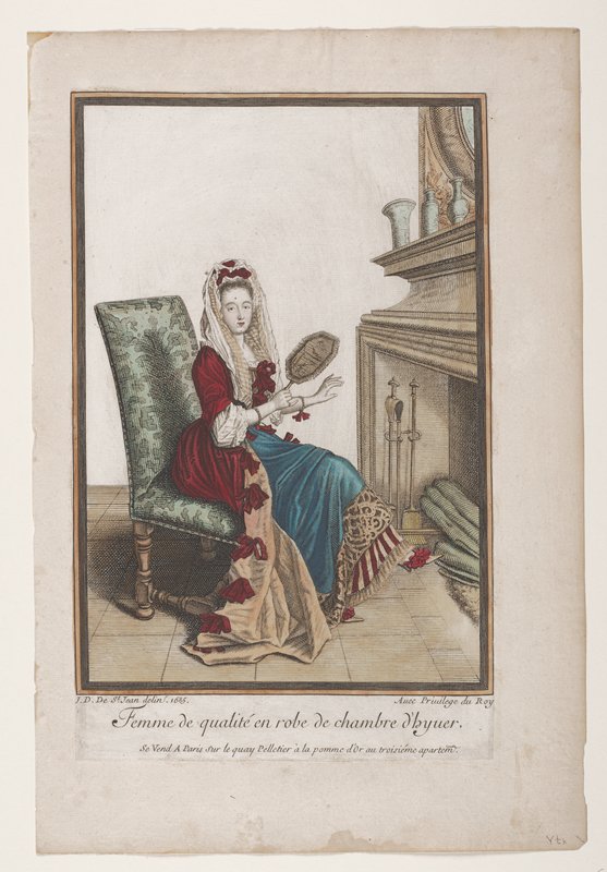 Femme de qualite en robe de chambre d'kyuer, Jean Dieu Saint-Jean, 1685