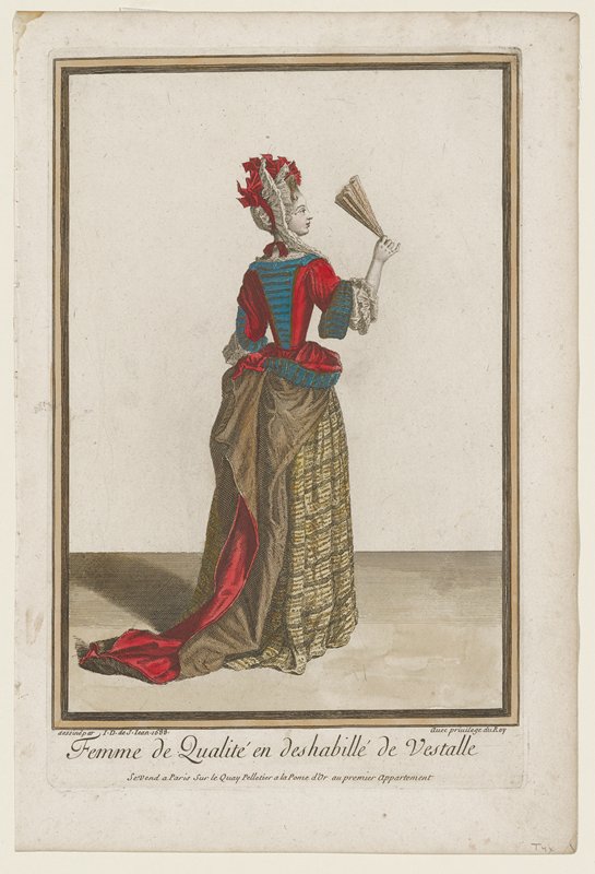 Femme de Qualite en deshabille de Vestalle, Jean Dieu Saint-Jean, 1688