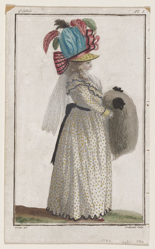 Plate I from Cabinet des Modes, Neuvième Cahier, 15 Mars 1786, A.B. Duhamel, March 15, 1786