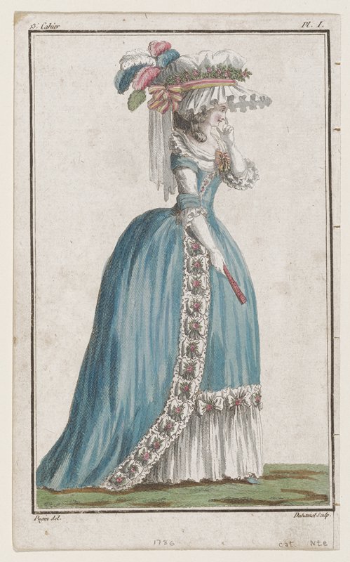 Plate I from Cabinet des Modes, Treizième Cahier, 15 Mai 1786, A.B. Duhamel, May 15, 1786