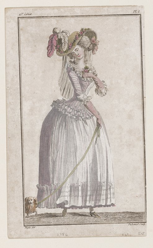 Plate I from Cabinet des Modes, Quinzième Cahier, 15 Juin 1786, A.B. Duhamel, June 15, 1786