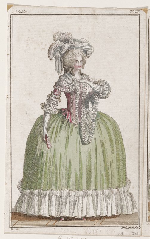 Plate III from Cabinet Des Modes, Vingtième Cahier, 1 Septembre 1786, A.B. Duhamel, September 1, 1786