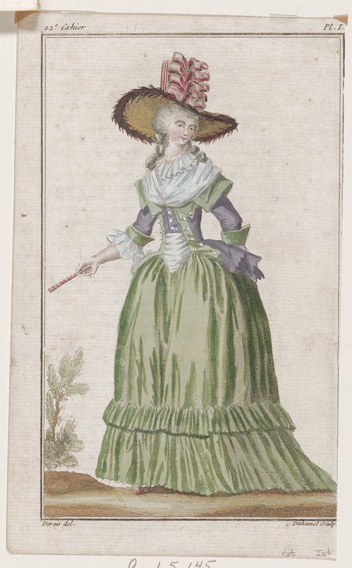 Plate I from Cabinet Des Modes, Vingt-deuxième Cahier, 1 Octobre 1786, A.B. Duhamel, October 1, 1786