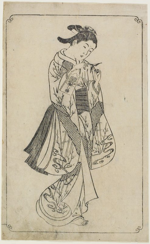 Courtesan Holding a Battledore, Nishikawa Sukenobu, 1739