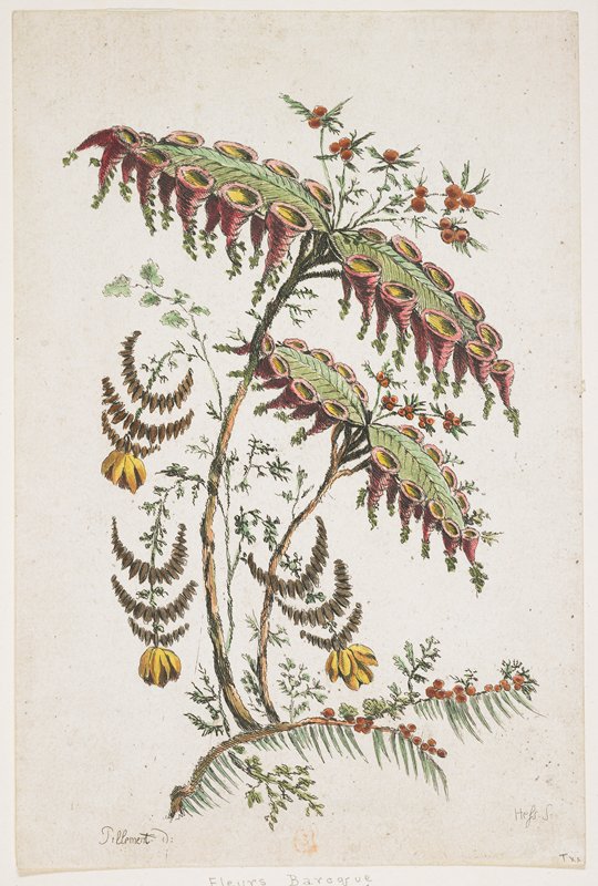 Flower Plate.  Chinoiserie., Jean-Baptiste Pillement, 18th century