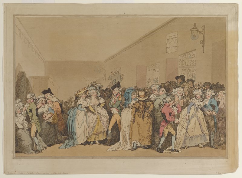 Box-Lobby Loungers, Thomas Rowlandson, 1786