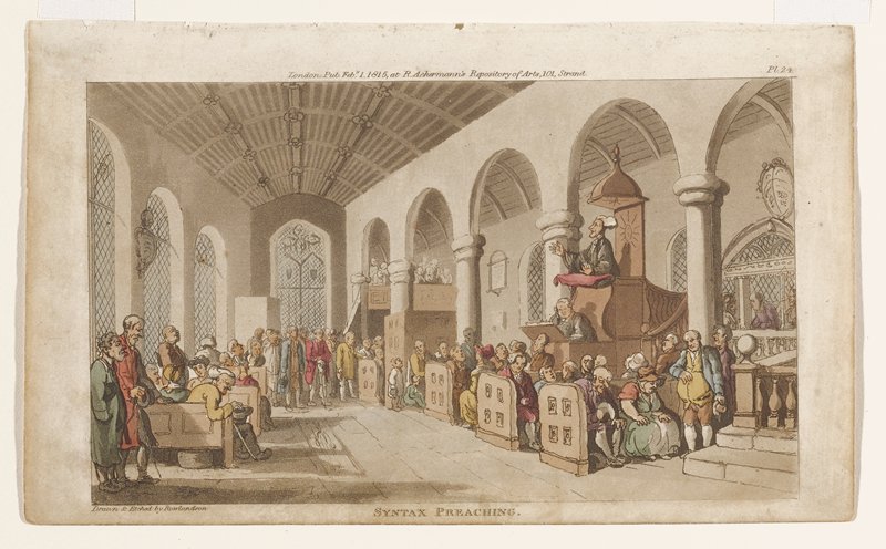 Doctor Syntax Preaching, Thomas Rowlandson, February 1, 1815