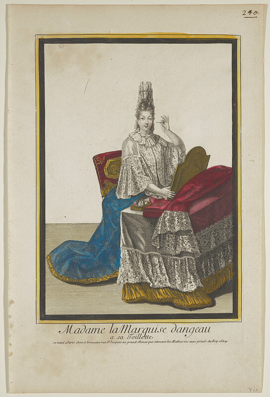 Madame la Marquise dangeau/ a sa toilette, Antoine Trouvain, 1694