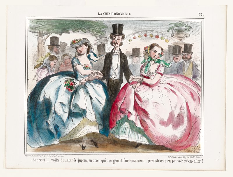 Sapristi. . . voila de satanes jupons en acier qui me genent furieusement. . ., Charles Vernier, c. 1855