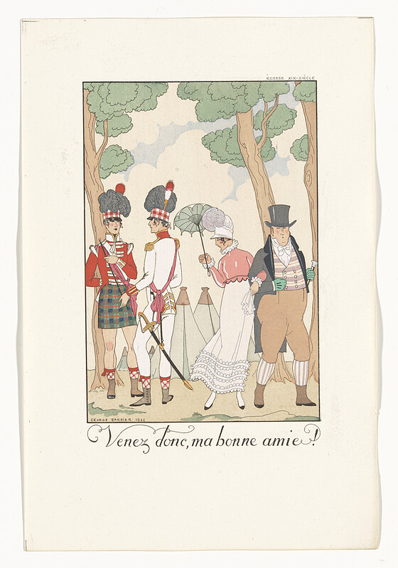 Plate from Almanach, Falbalas et Fanfreluches, Georges Barbier, 1923