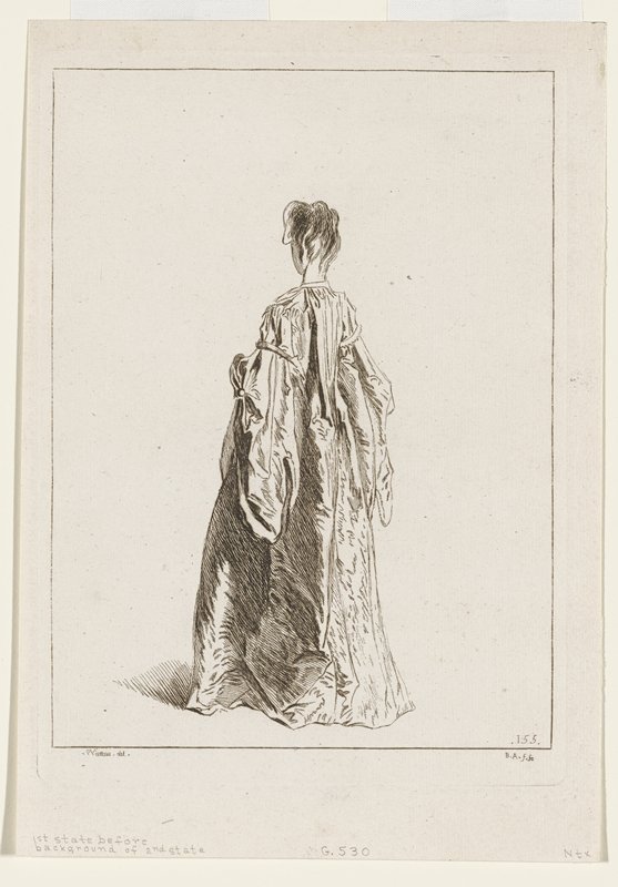 Costume Plate No. 155, Antoine Watteau, 18th century