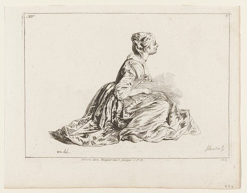 Costume Plate No. 199, Antoine Watteau, 18th century