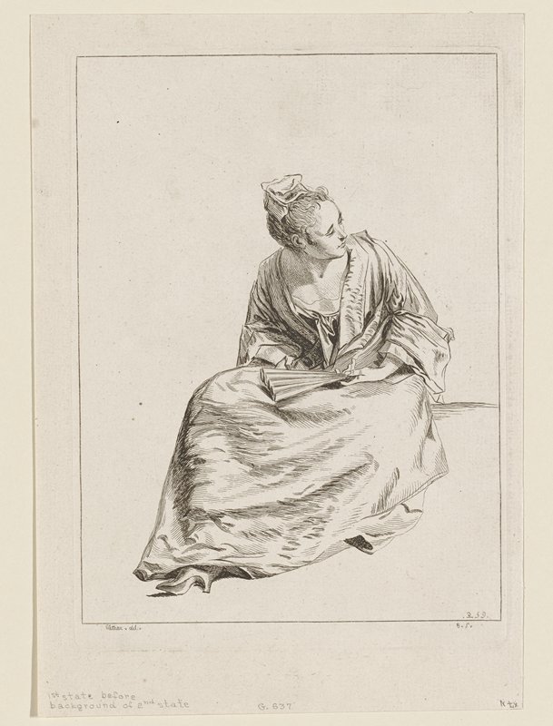 Costume Plate No. 259, Antoine Watteau, 18th century