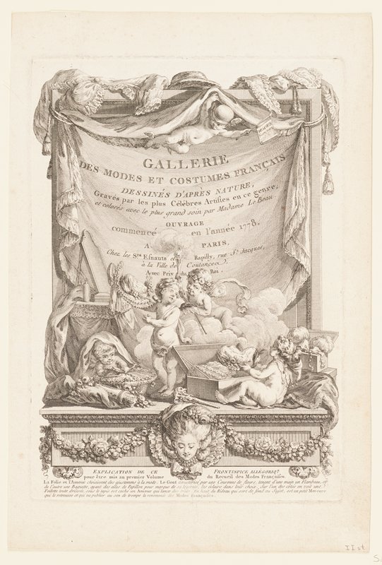 Title Page to Vol. I, from Gallerie Des Modes et Costumes Francais, Jacques Le Roy, 1778