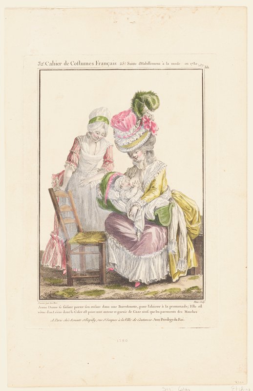 Mother and Child, from Gallerie Des Modes et Costumes Francais, Patas, 1780