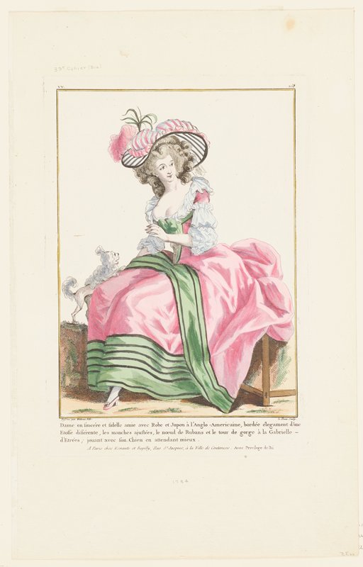 Dame en fincere et fidelle amie avec Robe..., from Gallerie Des Modes et Costumes Francais, Le Beau, 1784