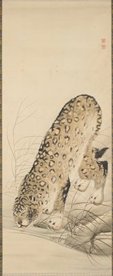 Leopard Drinking from Stream, Nagasawa Rosetsu, late 18th century
