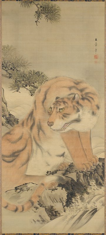 Tiger by a Stream, Kawabata Gyokushō, late 19th century