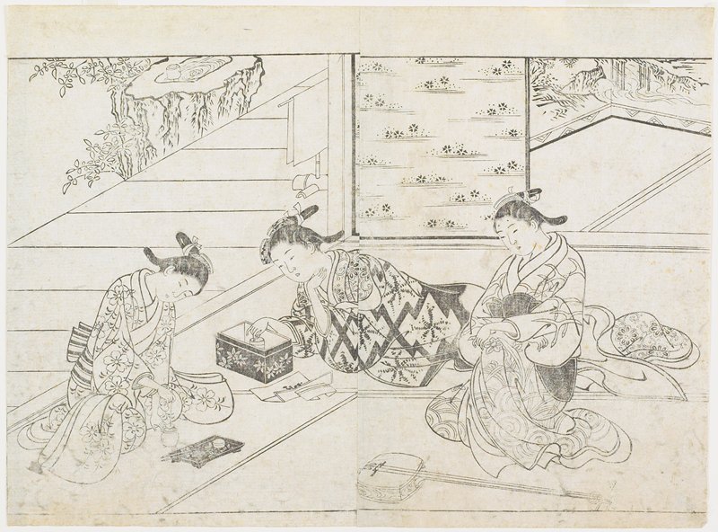(Three Courtesans in a Room), Hanabusa Shigenobu, early 1770s