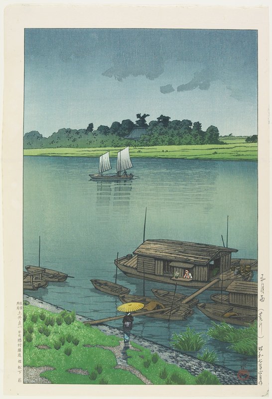 Early Summer Rain, Arakawa River, Kawase Hasui, June 1932