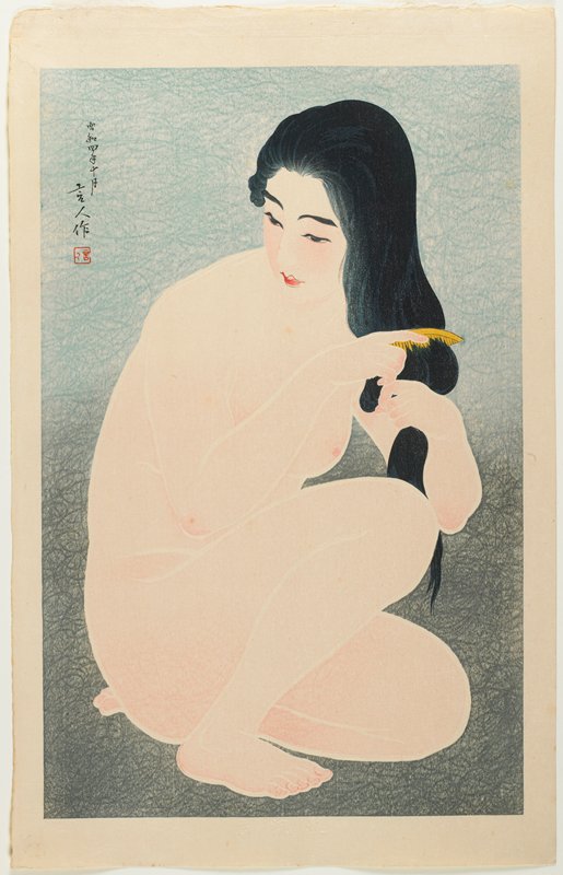 Combing Hair, Torii Kotondo, October 1929