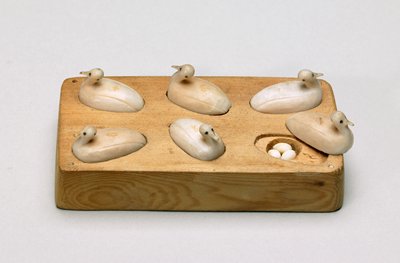 Group of Six Nesting Birds and Four Flying Birds, late 19th century