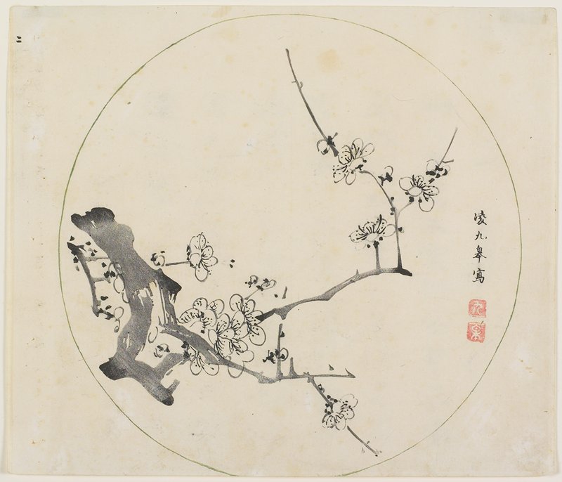 Plum Branch with Flowers, 19th century