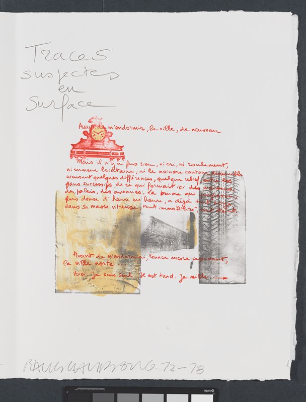Traces suspectes en surface (Things are Not What They Seem), Robert Rauschenberg, 1972–78