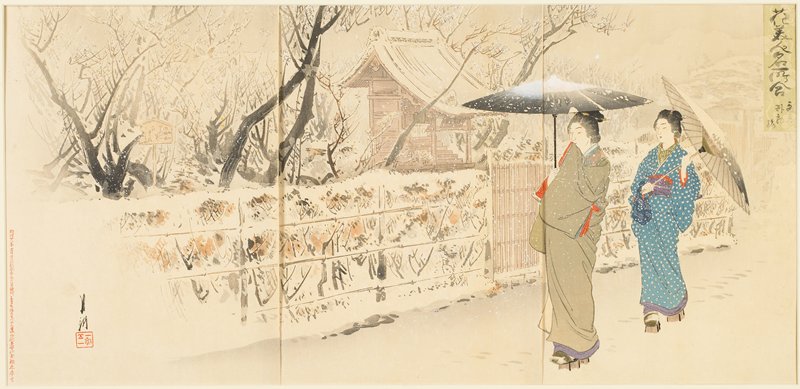 Garyōbai Plum in Kameido, Ogata Gekkō, December 1895