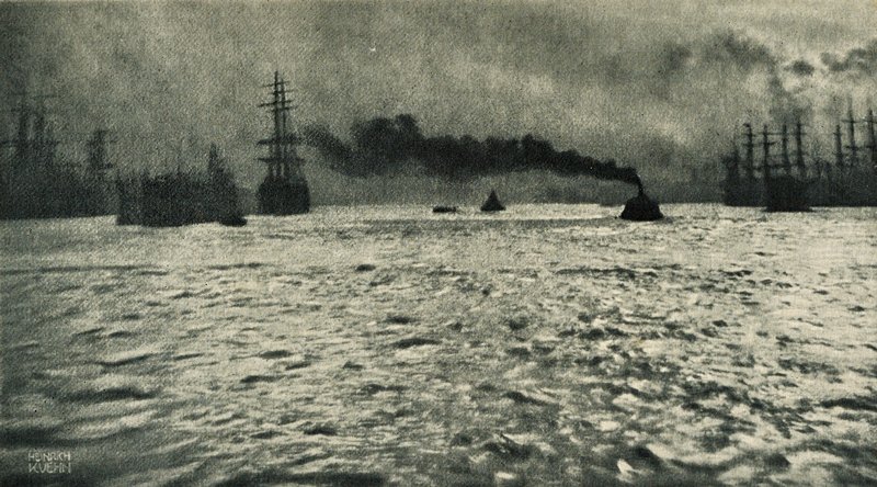 Harbour of Hamburg, Heinrich Keuhn, January 1911