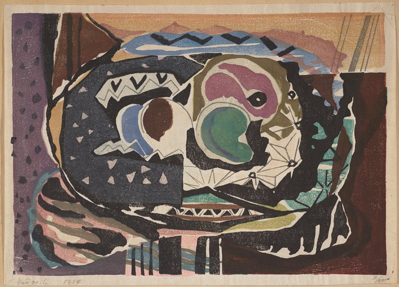 Still Life with Peaches, Hagiwara Hideo, 1954