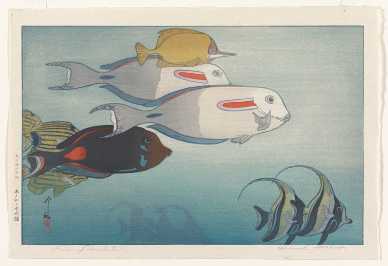 Honolulu Aquarium, Yoshida Hiroshi, 1925