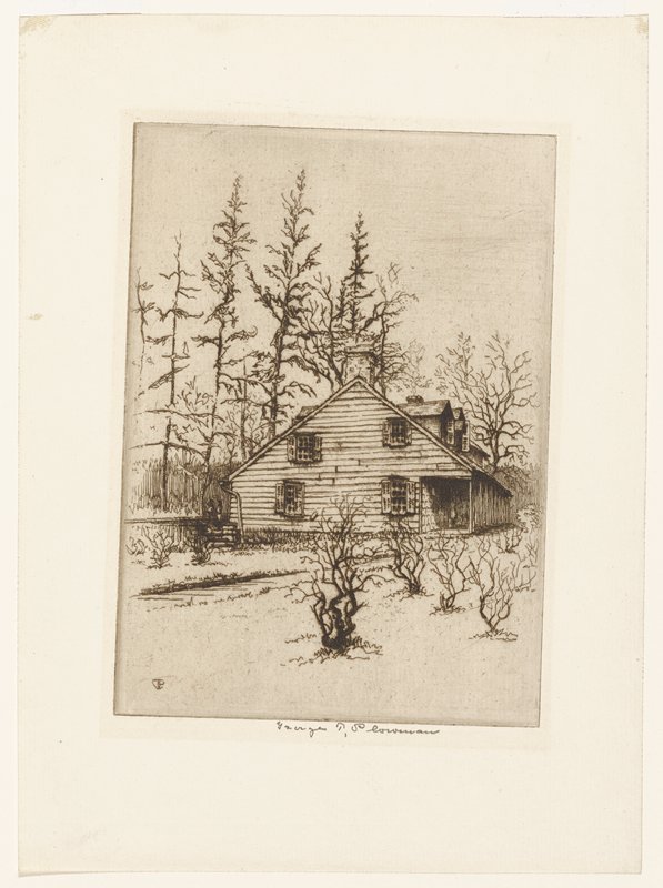 Без названия [house with bare trees], George Taylor Plowman, XIX–XX века