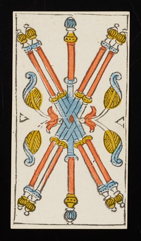 Five of Batons, Claude Burdel, 1751