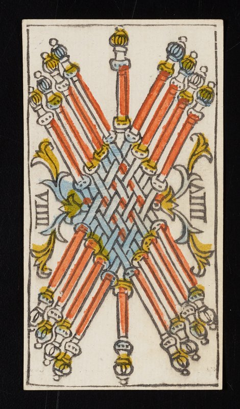 Nine of Batons, Claude Burdel, 1751