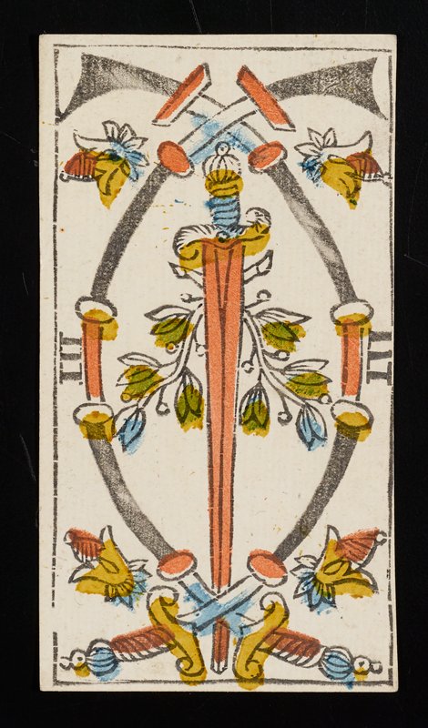 Three of Swords, Claude Burdel, 1751