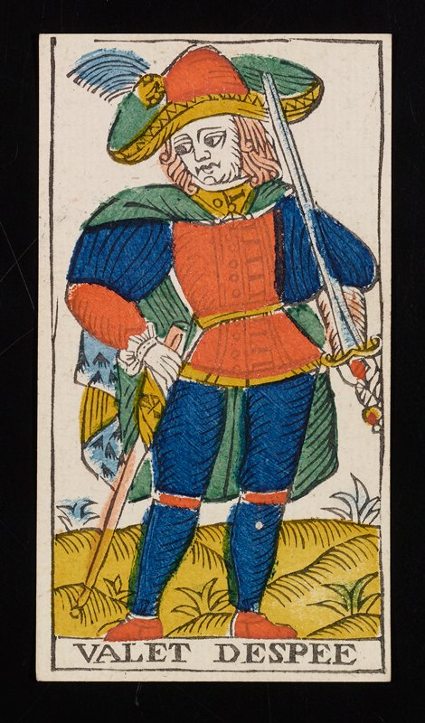 Page of Swords, Claude Burdel, 1751
