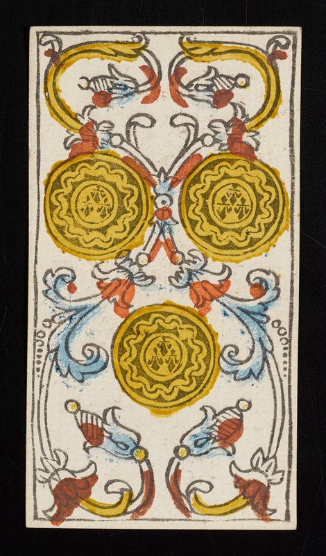 Three of Coins, Claude Burdel, 1751