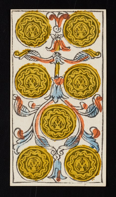 Seven of Coins, Claude Burdel, 1751