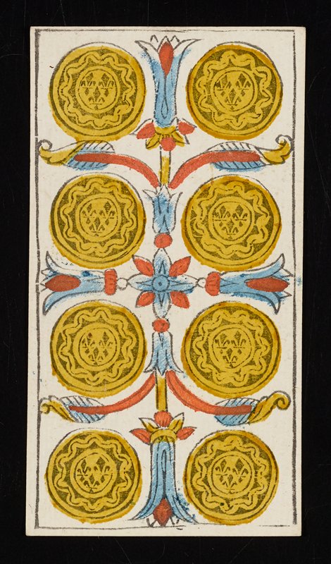 Eight of Coins, Claude Burdel, 1751