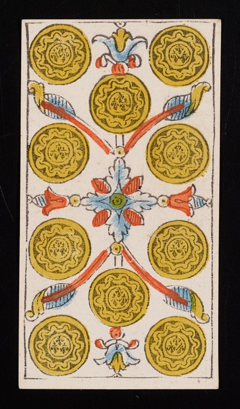 Ten of Coins, Claude Burdel, 1751