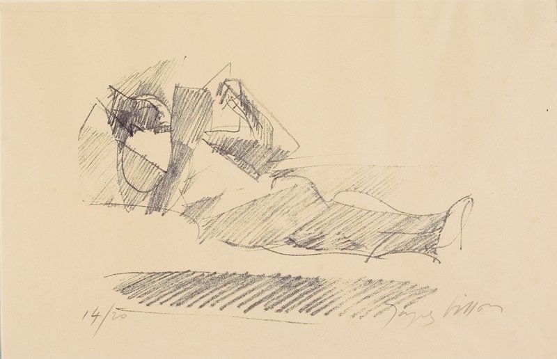 Homme étendu lisant, Jacques Villon, 1928