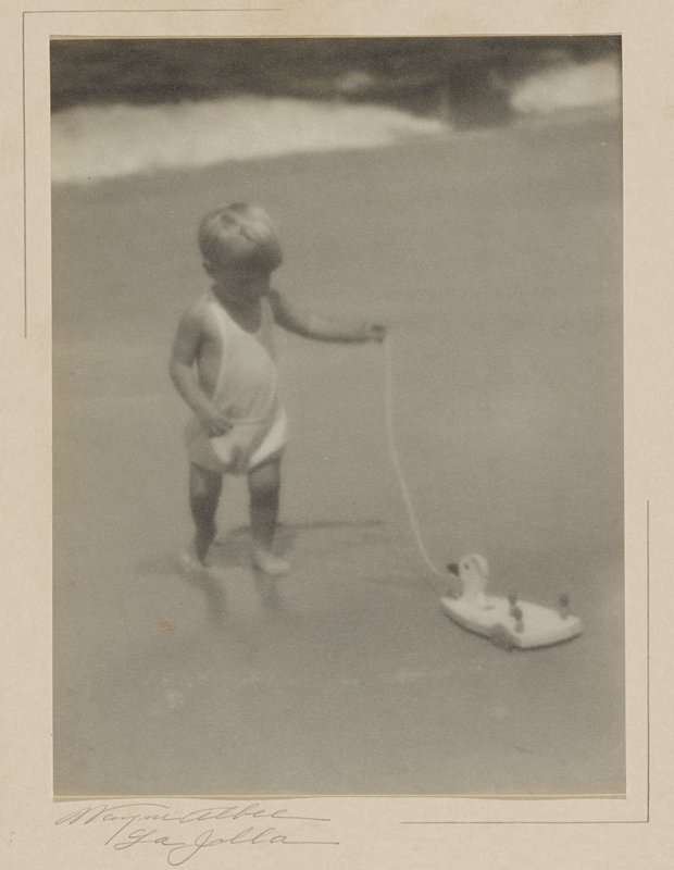 Portrait of a Young Boy with a Duck Pull-toy, Wayne Albee, c. 1928-1930