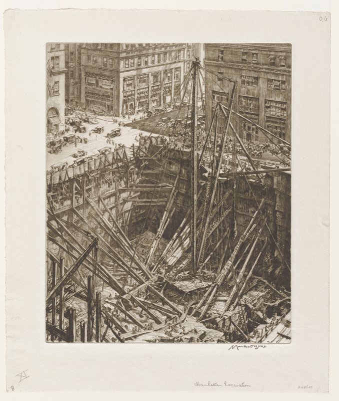 Manhattan Excavation, Muirhead Bone, 1923–28