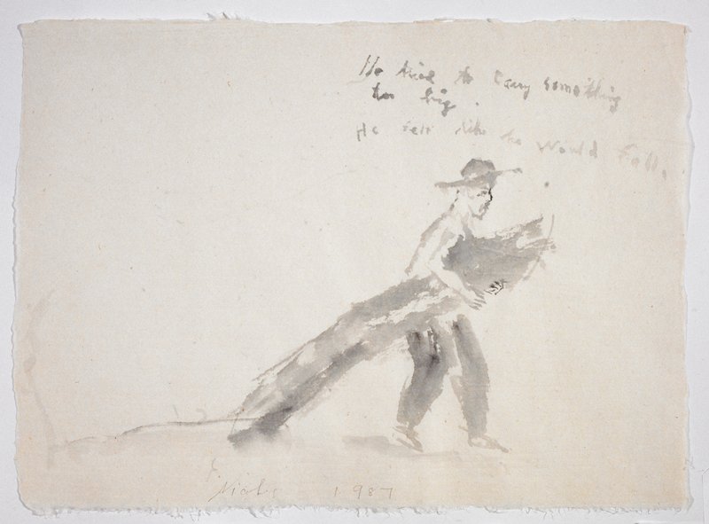 Study for March 1988-He Tried to Carry Something too Large, He Felt Like He was Falling, from the Portfolio Lilacs and Smoke, Nicolas Africano, 1987