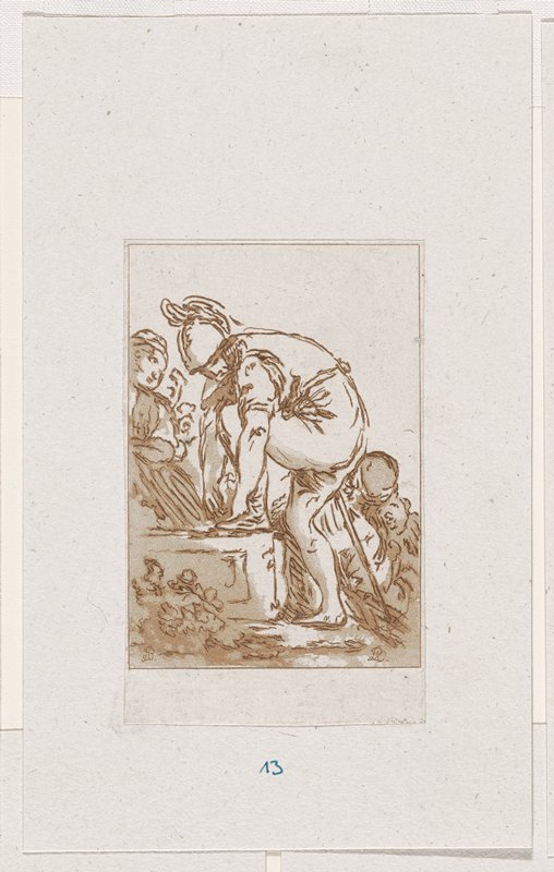 Suite de sept petits croquis, representant divers personnages, François-Philippe Charpentier, 1766
