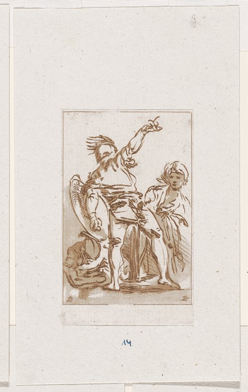 Suite de sept petits croquis, representant divers personnages, François-Philippe Charpentier, 1766