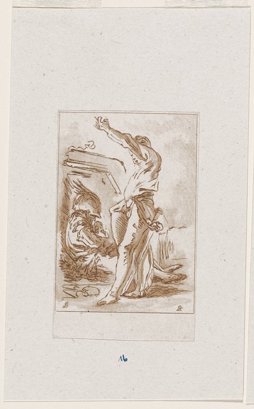 Suite de sept petits croquis, representant divers personnages, François-Philippe Charpentier, 1766