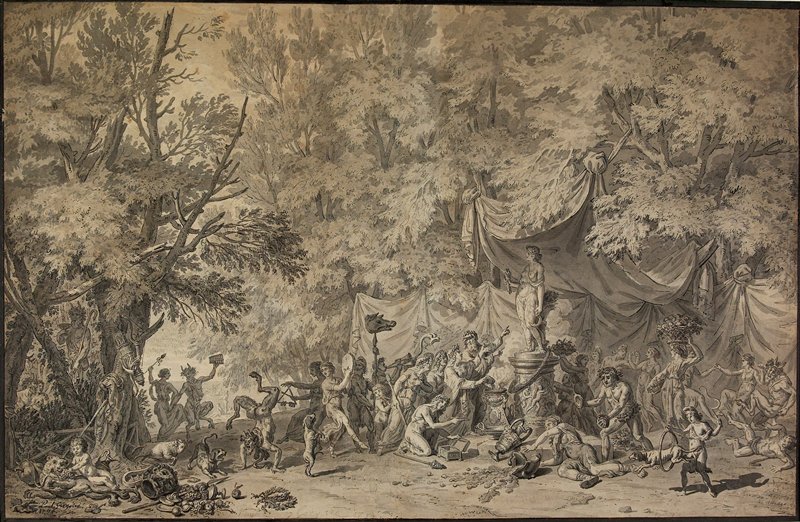 Bacchanal with a Statue of Ceres, Paul Gregoire, 1794